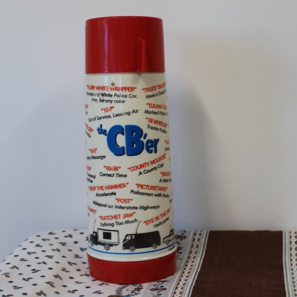 Vintage CB’er Aladdin Thermos – Trucker Slang – 1 Quart – Made in USA – 12" Tall - Picture 1 of 7